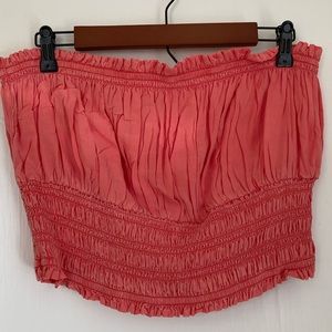 NWT Pilcro coral bandeau top Size M